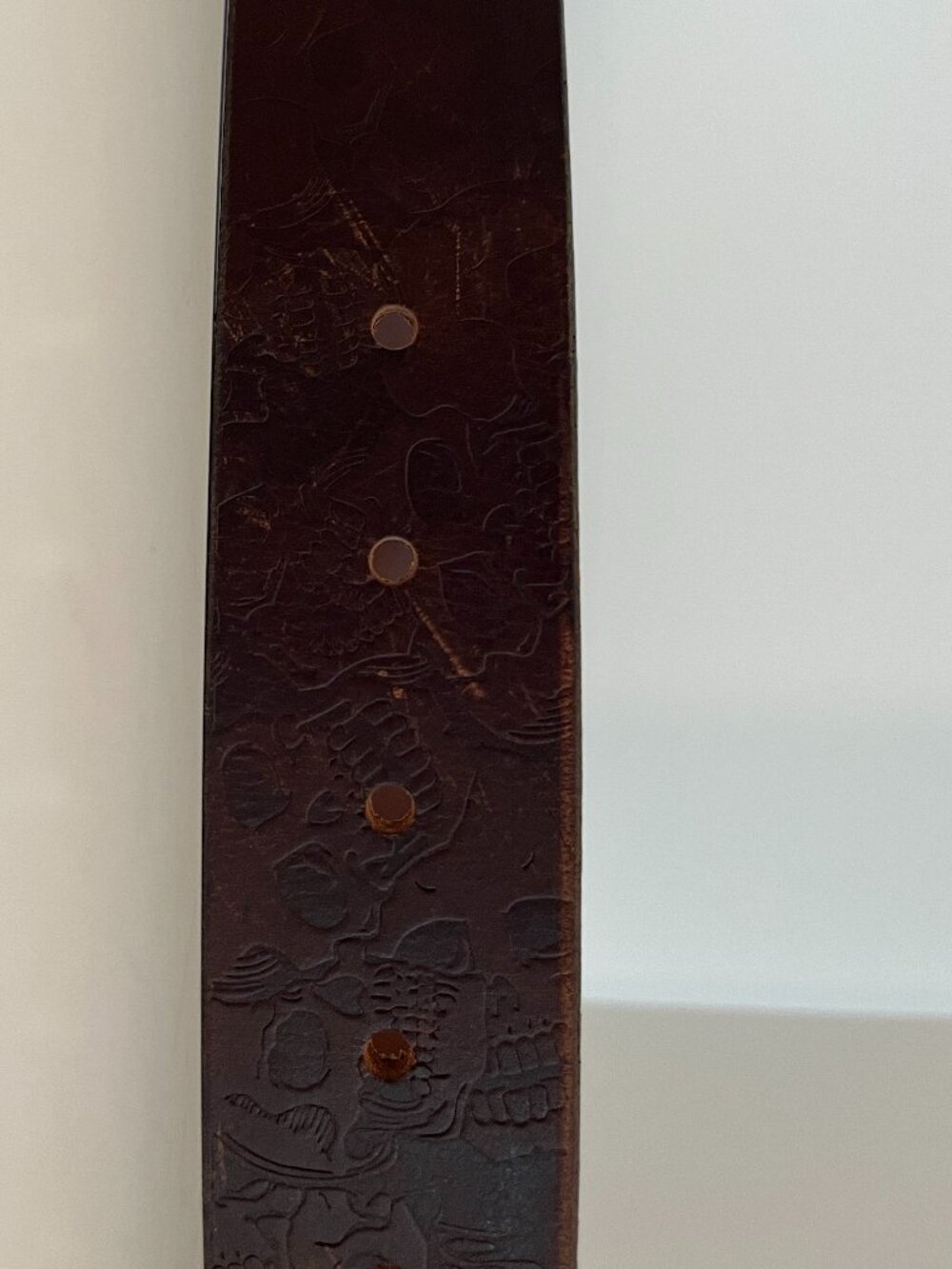 2 / $40 | OK Boot Corral Skulls Embossed Leather Belt Size 38 Made in Canada - Picture 7 of 8